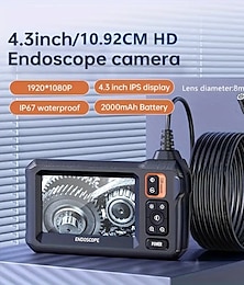Недорогие -HD-бороскоп 4,3-дюймовый ips-экран, инспекционная камера, водонепроницаемая бороскопическая камера с подсветкой, 16,5-футовая полужесткая камера на гибкой стойке для автомобиля, домашней сантехники