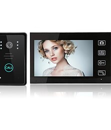 billiga -trådlös 2,4ghz videoinspelning 7-tums display handsfree intercom en-till-en video dörrklocka hemsäkerhetskamera