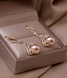 abordables -Femme Perle Boucles d'oreille Clou Bijoux Fins Classique Précieux Le style mignon mode Des boucles d'oreilles Bijoux Or rose Pour Cadeau Festival 1 paire