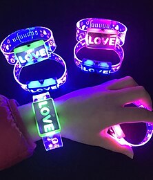 billiga -glitter led kärleksarmband kostymtillbehör lyser upp armband födelsedagsfest rave julfesttillbehör