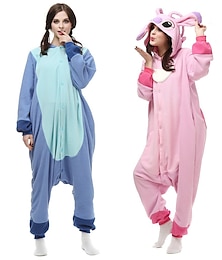 voordelige -Kinderen Volwassenen Kigurumi-pyjama's Tekenfilm Blauw Monster dier Onesie pyjama's Amulet Grappig kostuum polyestervezel Cosplay Voor Voor heren Dames Jongens Halloween Dieren nachtkleding spotprent