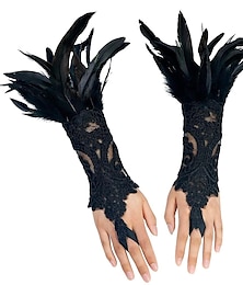 abordables -Retro Antiguo Punk y gótico Guantes largos Bruja Pernicioso Encaje Mujer Fantasía Steampunk Noche de Walpurgis Mascarada Fiesta / Noche Adulto Guantes