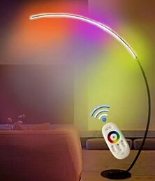 cheap -LED Arc Floor Lamp, Dimmable Arc Light, 25 W, Modern Minimalist Standing Piano Lamp, Remote Control Floor Lamp, Arch Lamp, Reading Lamp for Sofa, Office, Living Room, Bedroom, Black 110-240V