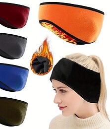 abordables -Diadema calentadora de orejas de lana para invierno, calentadores de orejas para clima frío, diadema para mantener las orejas calientes para esquiar, correr y andar en bicicleta