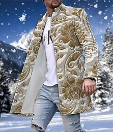 billiga -Herr Vinterkappa Rock Kappa Utekväll Helgen Mönster Höst vinter Nedvikt Långärmad Blå Grön Khaki grön