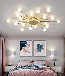 abordables -Lámparas de techo semiempotradas modernas 18 cabezas 24 cabezas 36 cabezas lámparas de techo globo de cristal base g4 lámpara LED adecuada para cocina sala de estar comedor dormitorio pasillo ac110