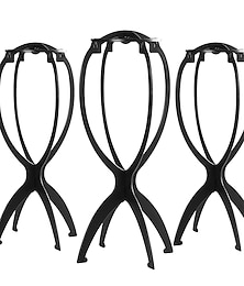cheap -Wig Stand Wig Head Stand for Multiple Wigs Black 3 Pack