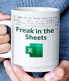 cheap -Freak In The Sheets Excel Coffee Mug, Funny Spreadsheet Excel Mug Great Gifts For Coworkers, Accounting Friends, And More, Christmas Gifts