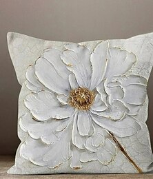 abordables -Housse de coussin double face à fleurs bleues, taie d'oreiller carrée décorative douce, pour chambre à coucher, salon, canapé, chaise, 1 pièce