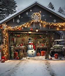 olcso -karácsonyi ajtódíszek kültéri garázsajtó borítás hóember karácsonyi ajtó transzparens buli nagy ajtó falfestmény háttér dekoráció ünnepre otthon fali díszek