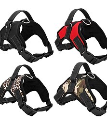 abordables -Chien Chat Harnais Ajustable Portable Durable Extérieur Marche Léopard Bloc de couleur Camouflage