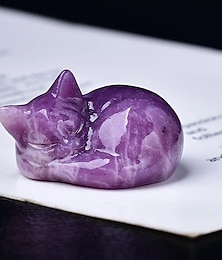 Недорогие -1 шт., резьба по кристаллу, спящий кот, хрустальный подарок, домашний декор, образец минерала, голый камень, лечебный камень