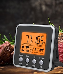 billiga -kötttermometer digital snabbläsning kök matlagning mat godis termometer timer med rostfritt stål sond bakgrundsbelysning magnet för olja fritera bbq grill rökare bakvätskor nötkött ugn termometer