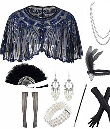 levne -Retro Řvoucí 20s 20. léta 20. století Úbory Bubenová čelenka Sada příslušenství Velký Gatsby Svatební host Flitry Flitry Maškarní kostým Dámské předvečer Všech svatých Karneval Plesová maškaráda