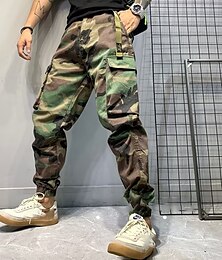 baratos -Homens Calças Cargo Calça cargo Calça camuflada Bolsos Côr Camuflagem Conforto Respirável Ao ar livre Diário Para Noite Moda Casual Verde Tropa Verde