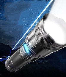 billiga -laddningsbara led-ficklamtor med hög lumen superljusstark led-blixt med 4 lägen, zoombar vattentät handhållen ficklampa för hem och camping