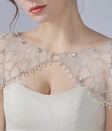 economico -Scialli Stole da donna Stole da sposa Elegante Nuziale Senza maniche Tulle Stole da matrimonio Con Con diamantini Per Matrimonio Primavera estate