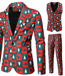 preiswerte -Weihnachtsmann Outfits Partykostüm Weihnachtsanzüge Herren Weihnachten Anzüge Erwachsene Weihnachten Heiligabend Weihnachten Party Mantel Weste Hose