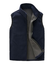 voordelige -Voor heren Vest Alledaagse kleding Vakantie Weekend Zacht Vetoketju Herfst winter Effen Warm Modern eigentijds Opstaand Sportkleding Dik Normaal Zwart Rood