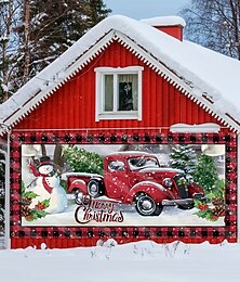 baratos -decorações de porta de natal capa de porta de garagem ao ar livre banner de porta de natal presentes caminhão de neve grande porta mural cenário decoração paradecorações de parede de casa de férias