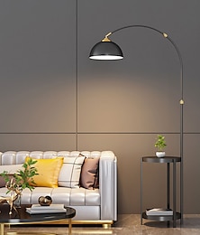 cheap -Curved Floor Lamp for Living Room, Modern Farmhouse Industrial Standing Lamp, Black Tall Lamp with Metal Shade, Suitable for Bedroom Office Sofa, Bulb Included, 360° Rotatable Arm 110-240V