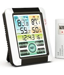 olcso -beltéri kültéri hőmérő vezeték nélküli digitális higrométer termosztát hőmérséklet & páratartalom monitor érintőképernyős lcd háttérvilágítással