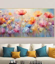 halpa -värikäs abstrakti käsinmaalatut kukat akvarellimaalaustyyli kangastaide seinä käsintehty olohuoneen sisustus kukka seinätaide