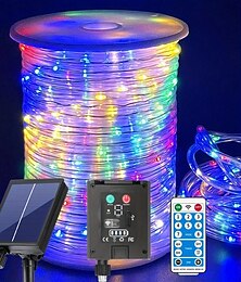 economico -luce solare a corda a led per esterni impermeabile con telecomando, luce a corda da 50 m-500 led/100 m-1000 led, 8 modalità luci fatate extra lunghe con timer adatte per campeggio all'aperto, giardino, terrazza, cortile
