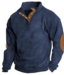 cheap -Men's Sweatshirt Black White Navy Blue Blue Green Standing Collar Color Block Patchwork Sports & Outdoor Daily Holiday Vintage Basic Casual Spring &  Fall Clothing Apparel Hoodies Sweatshirts