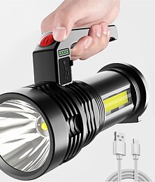お買い得  -ポータブル懐中電灯強力な光充電式屋外超高輝度長距離ポータブルランプサーチライト