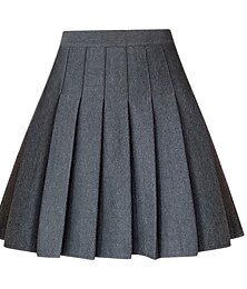 voordelige -Dames A-lijn Modieus Boven de knie Hoge taille Rokken Effen Geplooid Schoolfeest Casual / Dagelijks Abrikoos Zwart Bruin Grijs Lente & Herfst Polyester