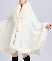 abordables -Châles en Fourrure Châles Etoles de Femme Elégant Garder au chaud Sans Manches Fausse Fourrure Boléros de Mariage Avec Couleur Pure Pour Mariage Automne hiver