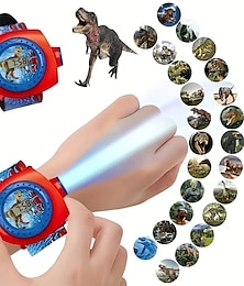 رخيصةأون -ساعة رقمية للأطفال بإسقاط ديناصور كارتوني على شكل ديناصور ساعة بروجكتور على المعصم لعبة تعليمية ساعة هدية للأطفال والأولاد والبنات