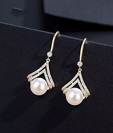 cheap -Women's Drop Earrings Earrings Geometrical Happy Stylish Simple Earrings Jewelry White For Gift Daily 1 Pair