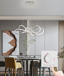 cheap -LED Pendant Light with Rmote Panel Ring Circle Design Dimmable Aluminum Painted Finishes Luxurious Modern Style Dining Room Bedroom Pendant Lamps 110-240V ONLY DIMMABLE WITH REMOTE CONTROL