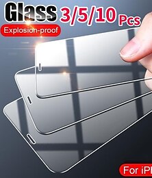 voordelige -3 stuks 5 stuks 10 stuks Scherm Beschermer Voor Apple iPhone 16 iPhone 15 Pro Max Plus iPhone 14 13 12 11 Pro Max Mini X XR XS Max 8 7 Plus Gehard Glas 9H-hardheid Anti-bellen Anti-vingerafdrukken