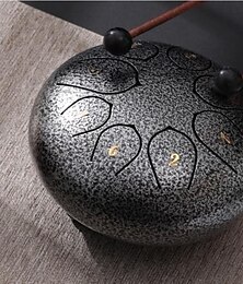 abordables -Tambour de langue en acier allié 6 pouces 8 notes tambours à main avec sac bâtons livre de musique, instruments de guérison sonore pour l'éducation musicale divertissement méditation yoga cadeaux zen