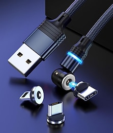 رخيصةأون -كابل شحن متعدد 0.5M (1.5Ft) 3.3 قدم 6.6 قدم USB A إلى Lightning / micro / USB C. 2.4 A كابل الشحن خاصية الشحن السريع نايلون مضفر 3 في 1 مغناطيس من أجل سامسونج شاومى هواوي اكسسوارات الجوال