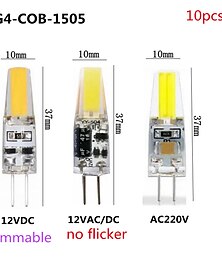 economico -10 pz led cob g4 3 w lampada lampadina 1505 cob silicone lampadina ac/dc 12 v 220 v dc12v 360 angolo del fascio sostituire alogena lampada a led luci lampadario