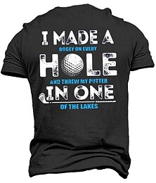 halpa -Miesten Hauska Golf-T-paita - Humoristinen 'Putteri järvessä' Graafinen T-paita Golfaajille
