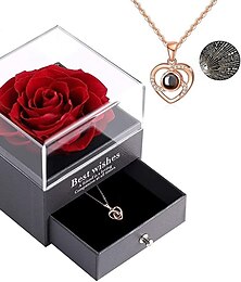 levne -dárky ke dni žen valentýnský produkt 925 stříbrný projekční náhrdelník ve tvaru srdce pro ženy ve 100 jazycích přívěšek ke dni matek dárky pro maminku