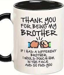 economico -1 regalo divertente da 11 once per fratello, se avessi un fratello diverso, gli darei un pugno in faccia e andrei a cercare la tua tazza da caffè, tazza a doppia faccia per il miglior arredamento