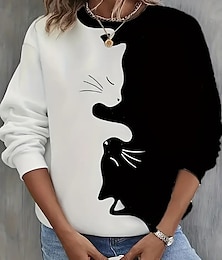cheap -Cat Hoodie Cartoon Manga Anime 3D Graphic For Couple's Men's Women's Adults' Christmas Carnival Masquerade 3D Print Party Casual Daily