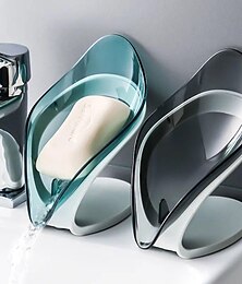 お買い得  -家庭用バスルーム用自己排水葉型ソープディッシュ1個 - 排水穴付きのスタイリッシュで機能的なソープホルダーケース