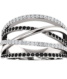 baratos -Anéis de Casal Casamento Chique Preto Branco Liga Caído Elegante Estilo bonito à moda