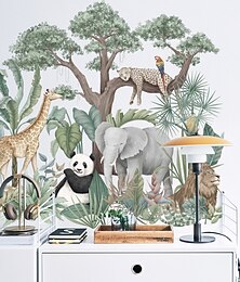 Недорогие -Наклейка на стену лесные животные слоны панды обои для украшения гостиной спальни