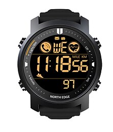 ieftine -North edge ceas digital pentru bărbați militar rezistent la apă 50 m alergare sport pedometru cronometru ceas ritm cardiac bratara Android ios