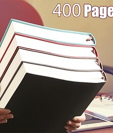 preiswerte -400 Seiten A4-Notizbuch für Studenten, Kunst, exquisit, verdickt, großer Notizblock, A5, Büro, hochwertiges PU-Leder, Arbeitskonferenz, Rekordbuch, Tagebuch mit horizontaler Linie