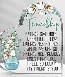 cheap -Inspirational Friendship Acrylic Heart Ornament - Perfect Gift for Birthdays, Holidays, and Home Decor