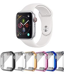 cheap -6 Pack Watch Case with Screen Protector Compatible with Apple Watch Series 8 7 41mm 45mm/ Series 6 5 4 SE 40mm 44mm/ Series 3 2 1 38mm 42mm Scratch Resistant Bumper Full Cover Silicone(Case Only)